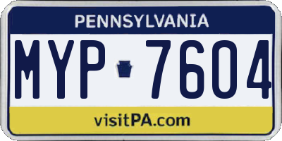 PA license plate MYP7604