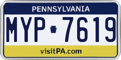 PA license plate MYP7619