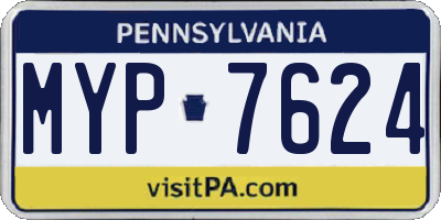 PA license plate MYP7624