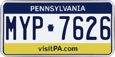 PA license plate MYP7626