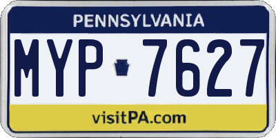 PA license plate MYP7627