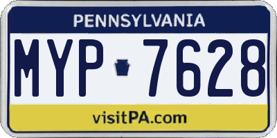 PA license plate MYP7628