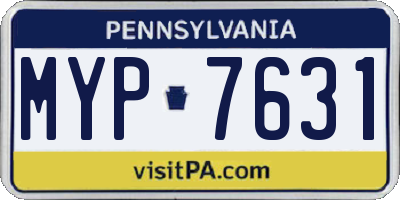 PA license plate MYP7631
