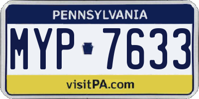 PA license plate MYP7633