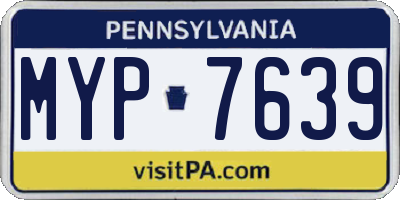 PA license plate MYP7639