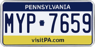 PA license plate MYP7659