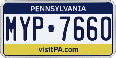 PA license plate MYP7660