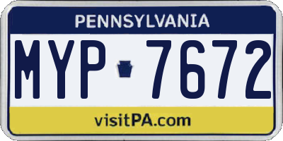 PA license plate MYP7672