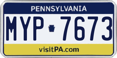PA license plate MYP7673