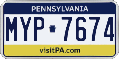 PA license plate MYP7674