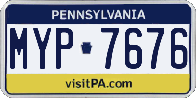 PA license plate MYP7676