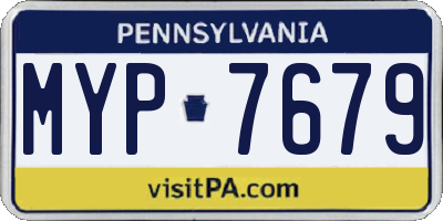 PA license plate MYP7679