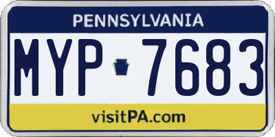 PA license plate MYP7683