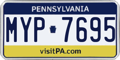 PA license plate MYP7695