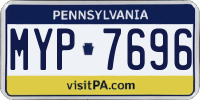 PA license plate MYP7696