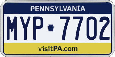 PA license plate MYP7702