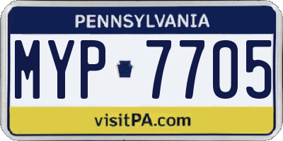 PA license plate MYP7705