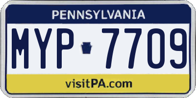 PA license plate MYP7709