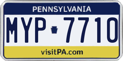 PA license plate MYP7710