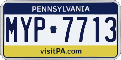 PA license plate MYP7713