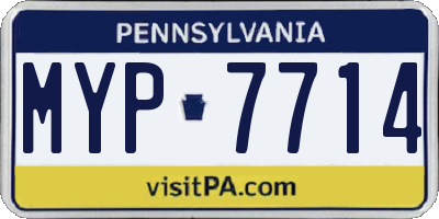 PA license plate MYP7714