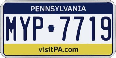 PA license plate MYP7719
