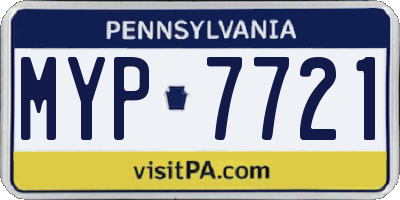 PA license plate MYP7721