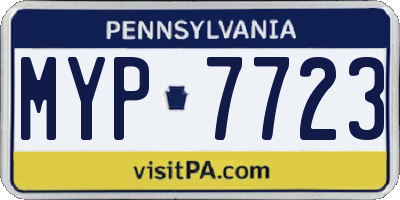 PA license plate MYP7723