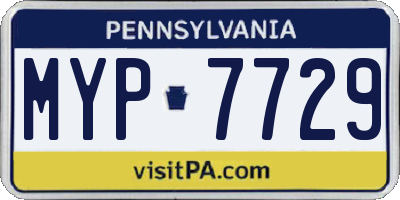 PA license plate MYP7729