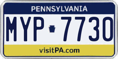 PA license plate MYP7730