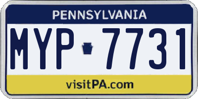 PA license plate MYP7731