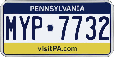 PA license plate MYP7732