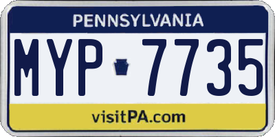 PA license plate MYP7735