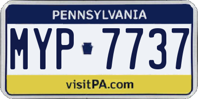 PA license plate MYP7737