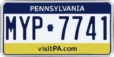 PA license plate MYP7741