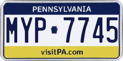 PA license plate MYP7745