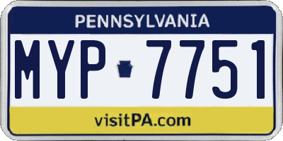 PA license plate MYP7751