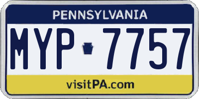 PA license plate MYP7757