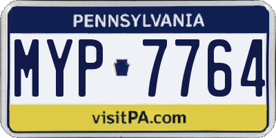 PA license plate MYP7764