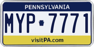 PA license plate MYP7771