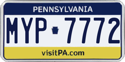 PA license plate MYP7772