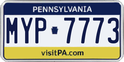 PA license plate MYP7773