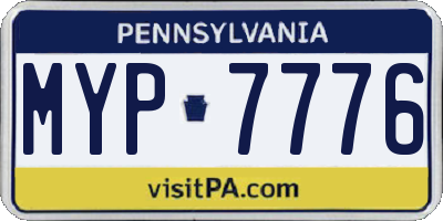 PA license plate MYP7776
