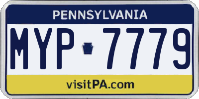 PA license plate MYP7779