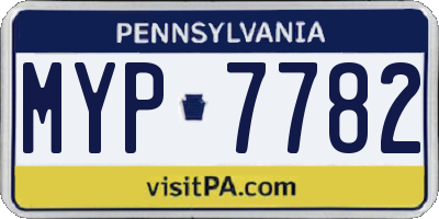 PA license plate MYP7782