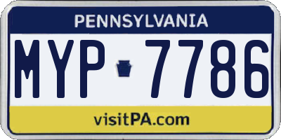 PA license plate MYP7786
