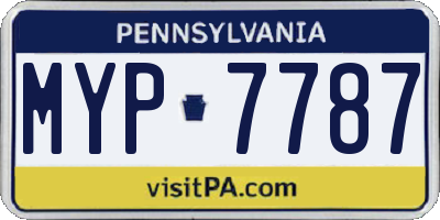 PA license plate MYP7787