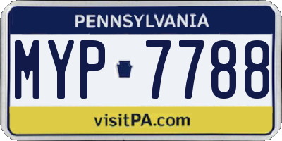 PA license plate MYP7788