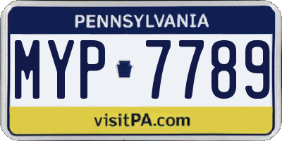 PA license plate MYP7789