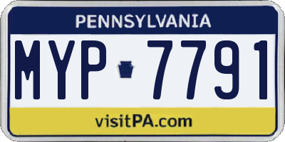PA license plate MYP7791